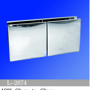 Square Corner Shower Glass Clamps Glass To Glass 180 Degree Bathroom Accessories L-2674