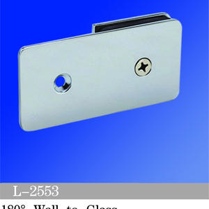 Beveled Edge Shower Glass Clamps 180° Wall-to-Glass L-2553